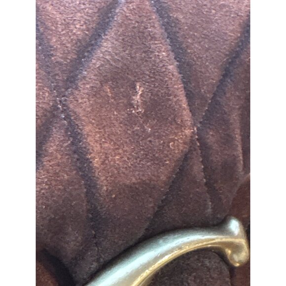 Coach Tabby Shoulder Bag 26 in Warm Brown Womens Suede Brass Hardware Purse - Picture 10 of 17